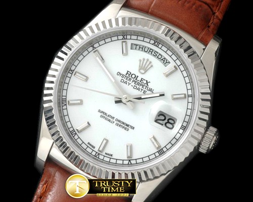 롤렉스 DayDate Fluted White SS/LE Asian 2813 -RDD0188D