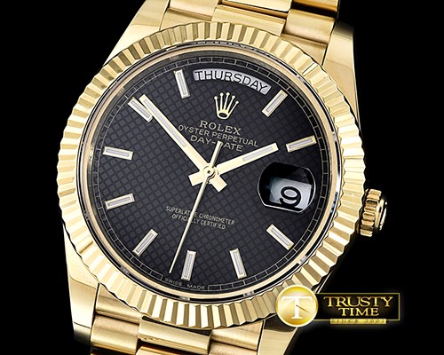 롤렉스 DayDate Fluted Silver RG/LE Asian 2836 -RDD0196B
