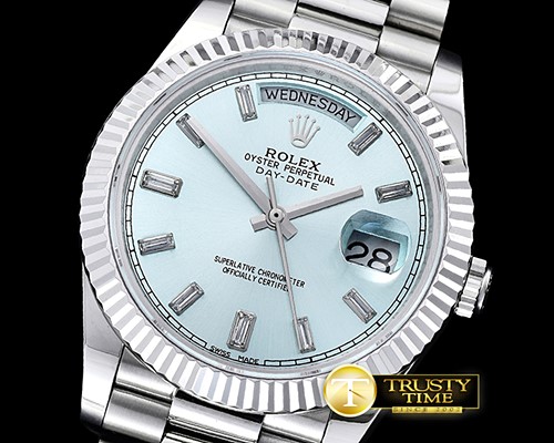 롤렉스 DayDate 228206 Flt SS/SS Ice Blue Diam BP A3255 Mod -RDD0207A