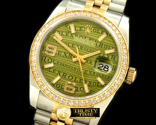 롤렉스 SS/YG TT Khaki Swiss Eta 2836/3135Real Diamond -RDJ0215H