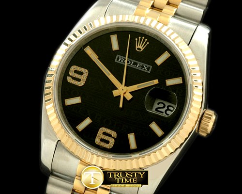 롤렉스 SS/YG TT Black Asian Eta 2836/3135Real Diamond -RDJ0216E