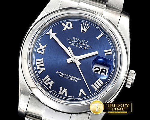 롤렉스 DJ 36mm Oyst Dome SS/SS Blue Roman ARF A3135 -RDJ0305C