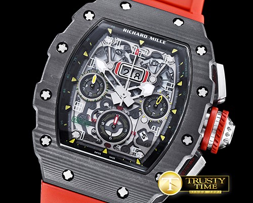리차드밀 RM01103 Auto Flyback Chrono FC/VRU Red Blk A7750 Mod -RM0118B