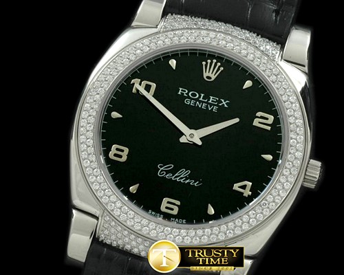 롤렉스 Ladies Cellini SS/LE/Diam Black Num Swiss Qtz -ROLCEL042F