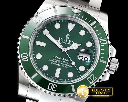 롤렉스 Submariner 116610LV 904L SS/SS Green V8 Noob SA3135 -ROLSUB0230B