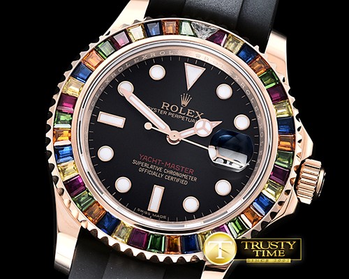 롤렉스 YachtMaster 40 116695SATS RG/RU Black BP Swiss 2836 -ROLYM135B