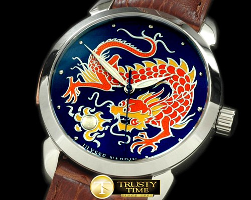 U-BOAT Classico Enamel Champleve Dragon SS/LE Blue A2836 -UN037D