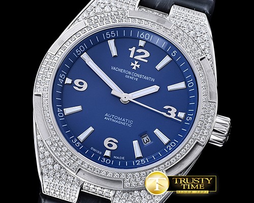 바쉐론콘스탄틴 Overseas Ref.47074 Diams SS/LE Blue MY8215 Mod Cal5100 -VC097C