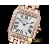 까르띠에 Santos Demoiselle Ladies Diams RG/RG Wht Swiss Quartz -CAR0384F