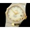 오메가 Double Eagle Midsize Auto SS/YG/Diam White Dia A2813 -OMG0217D