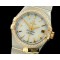 오메가 Double Eagle Midsize Auto SS/YG/Diam White Stk A2813 -OMG0217E