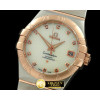 오메가 Double Eagle Midsize Auto SS/RG White Diam Asian -OMG0219C