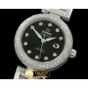 오메가 Deville Ladymatic Mid SS/SS Black 2813 21J -OMG0223B