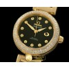 오메가 Deville Ladymatic Mid YG/YG Black 2813 21J -OMG0232D